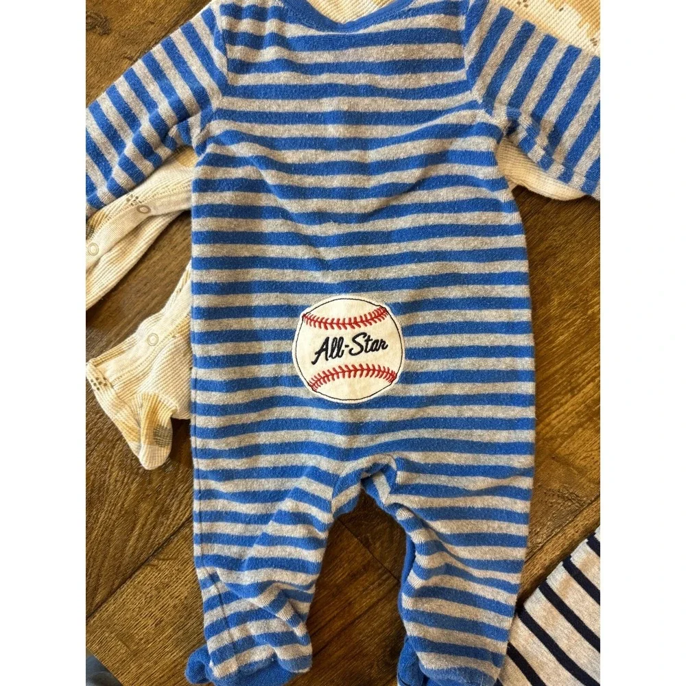 Carters‎ Baby Boy 6 Months Footed Sleepers Pajamas Outfits Clothes Lot Baseball